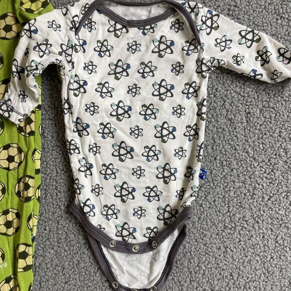 Kickee Pants Sleeper Pajamas + Bodysuit Size 3-6 Months Bamboo Soccer‎ Ball - Picture 2 of 7